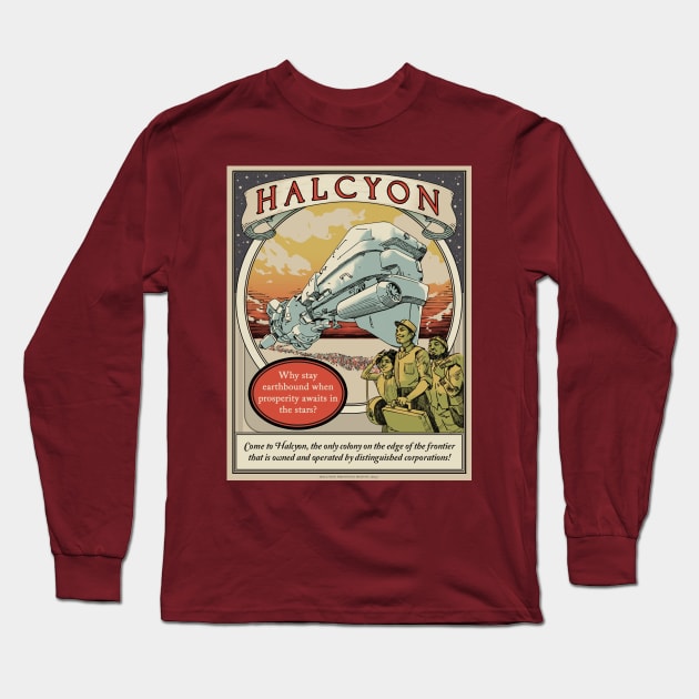 The Outer Worlds - Come to Halcyon Long Sleeve T-Shirt by Lukasking Tees